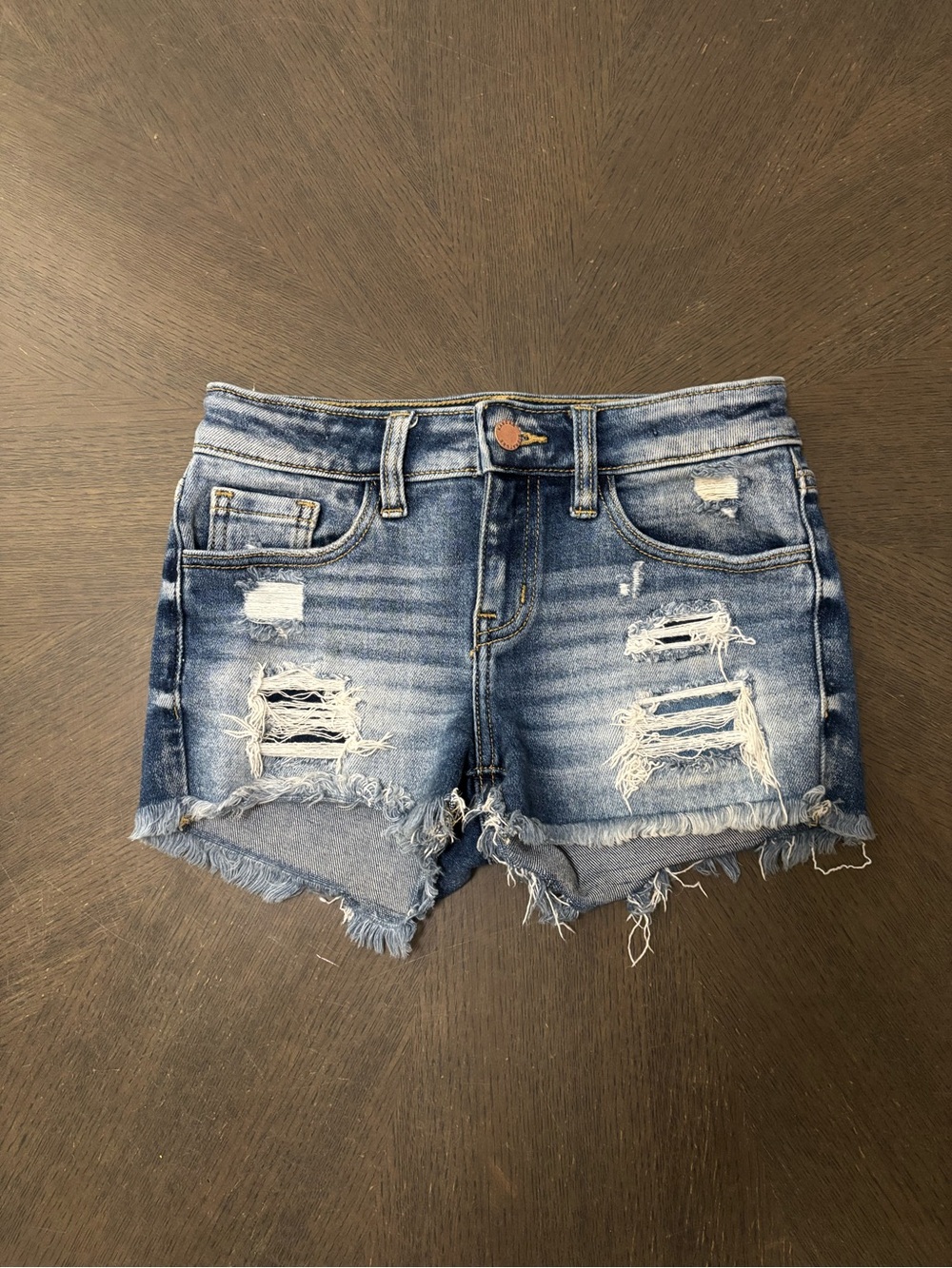 KanCan Blue Distressed Denim Shorts